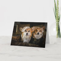 Corgi Scrooge and Jacob Marley Christmas Card