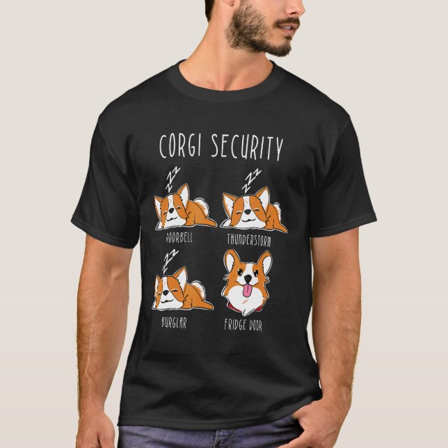 Corgi Security Corgi Dog Humour T-Shirt (Front)