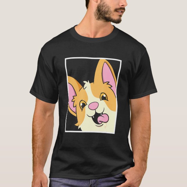 Corgi Selfie Animal Self Portrait Dog T-Shirt (Front)