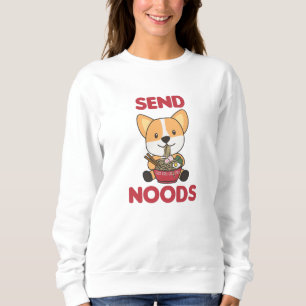 Corgi Send Noods Ramen Cute Kawaii Noodles Dogs Sweatshirt