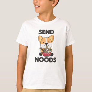Corgi Send Noods Ramen Cute Kawaii Noodles Dogs T-Shirt