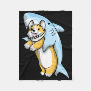 Corgi Shark Funny Corgi Costume 988  Fleece Blanket