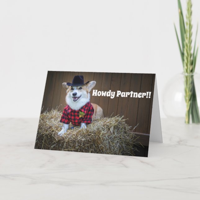 Corgi sheriff birthday card (Front)