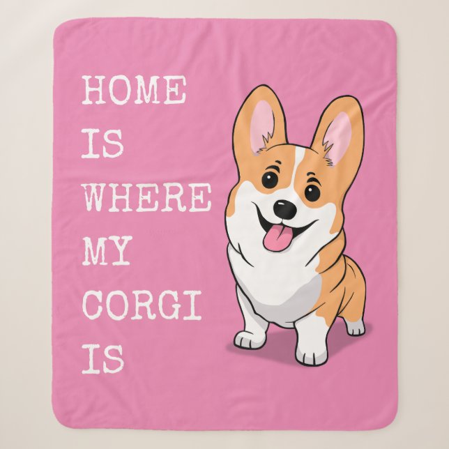Corgi Sherpa Blanket (Front)