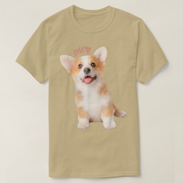Corgi Shirt Love Is Dog Mom Dad Tee Puppy Pet Wome (Design Front)