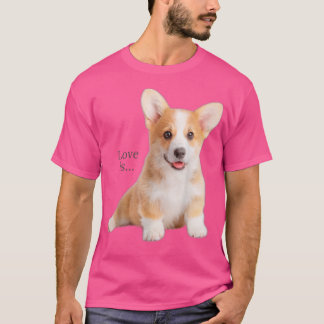 Corgi Shirt Love Is Dog Mum Dad Tee Puppy Pet Wome