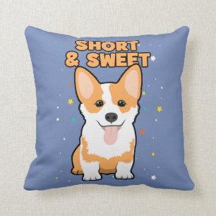 Corgi - Short and Sweet, Cute Dog Cartoon, Novelty Cushion