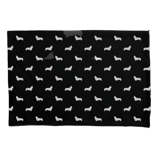 Corgi Silhouette Pillow Cases - dog design (Front-Left)