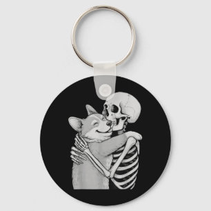 Corgi Skeleton Hug Halloween Dog Lover Key Ring
