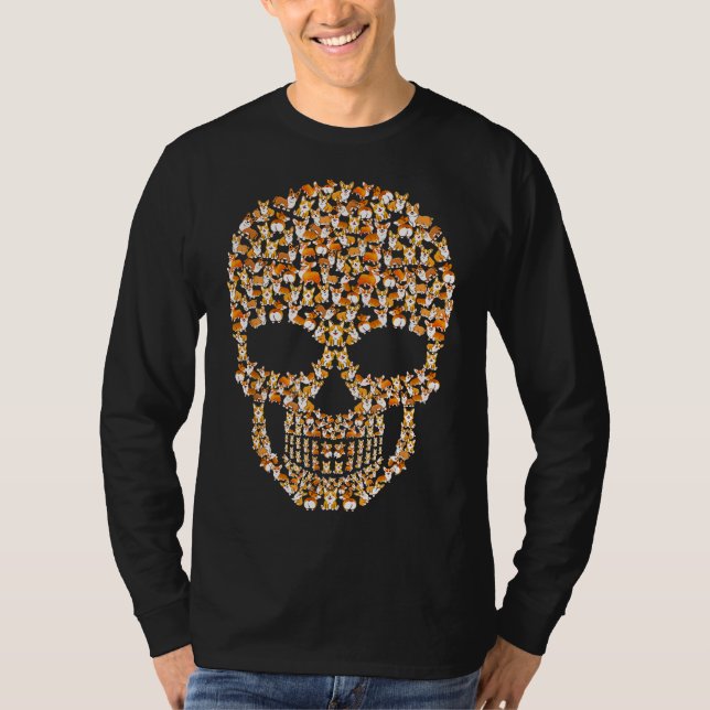 Corgi Skull Halloween T-Shirt (Front)