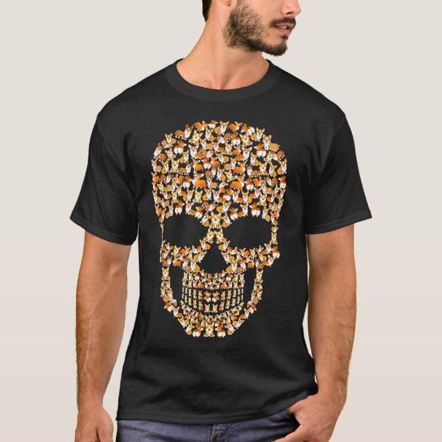 Corgi Skull Halloween T-Shirt (Front)