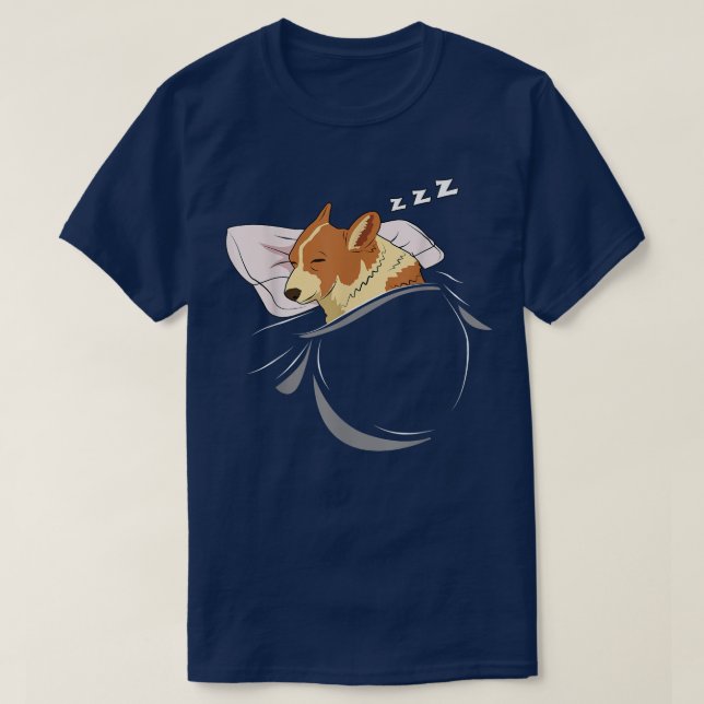 Corgi Sleep Sleeping Pyjamas Top Gift Corgi  (Design Front)