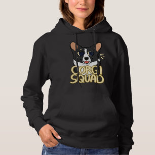 Corgi Squad Black Hoodie