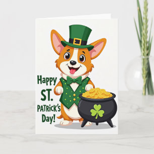 Corgi St Patricks Day Best Wishes Card