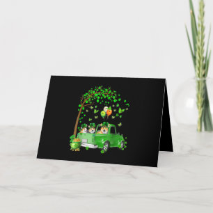 Corgi St Patricks Day Green Truck Under The Tree Card