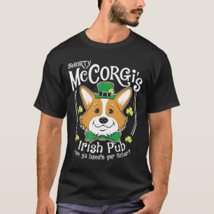 Corgi St Patricks Day   Shorty Mccorgi Irish Pub T-Shirt