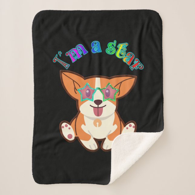 corgi star sherpa blanket (Front)