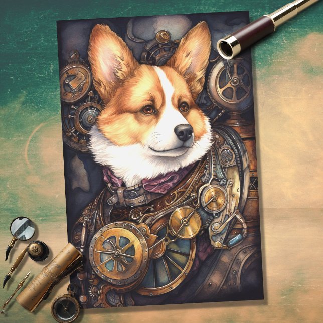 Corgi Steampunk 1 Decoupage Paper (Creator Uploaded)