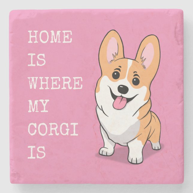 Corgi Stone Coaster (Front)