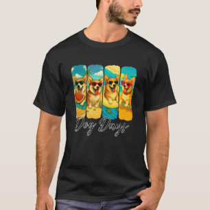 Corgi Summer Vibes Dog Days Corgi Mum Dad Dog Love T-Shirt