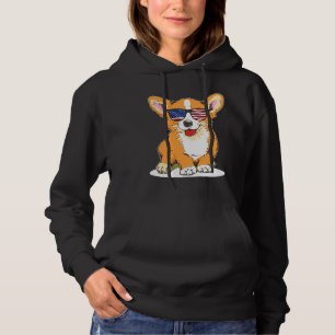 Corgi Sunglasses Merica Flag Th Of July Patriotic Hoodie