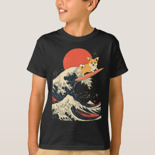 Corgi Surfing Japanese Wave _1 T-Shirt