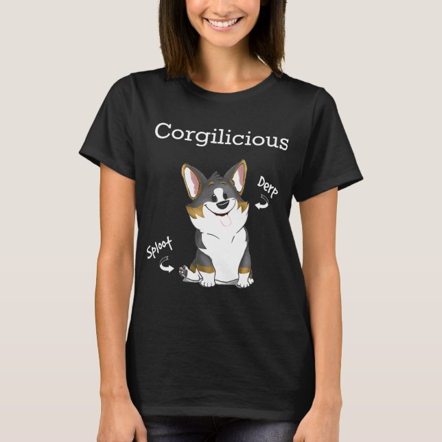 Corgi T Derp Sploot T-Shirt (Front)
