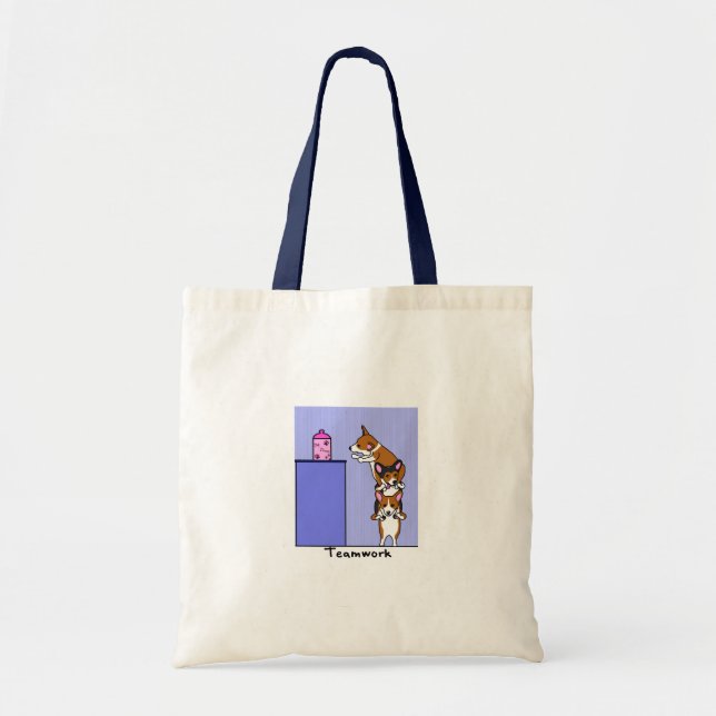 Corgi Teamwork Tote Bag (Front)