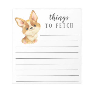 Corgi Things to Fetch Notepad