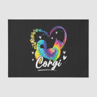 Corgi Tie Dye Rainbow Dog Lover Gift Tissue Paper