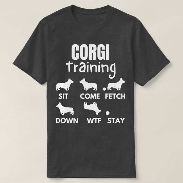 Corgi Training Corgi Dog Tricks T-Shirt (Design Front)