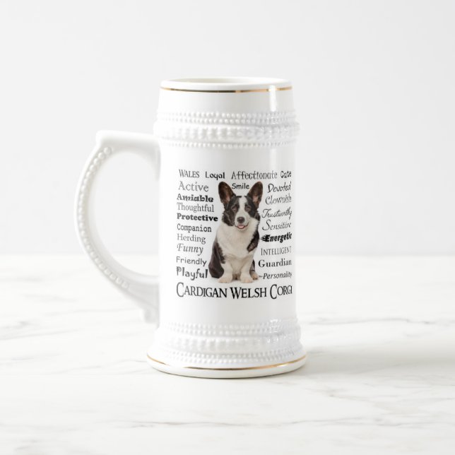 Corgi Traits Beer Stein (Left)