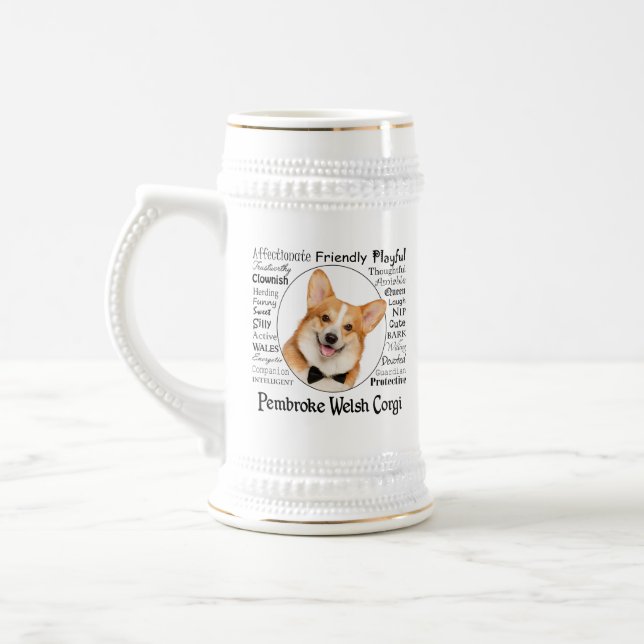 Corgi Traits Beer Stein (Left)