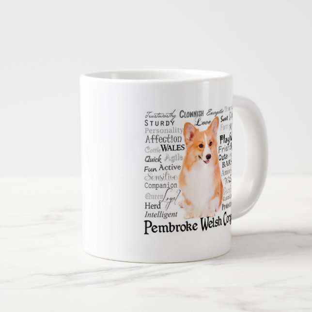 Corgi Traits Jumbo Mug (Front Right)