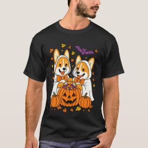 Corgi Trick Or Treat Halloween Dog Lover Puppy Pum T-Shirt