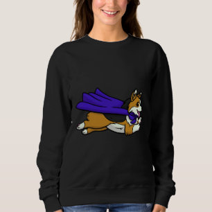 Corgi Tricolor With A Blue Cape Sweatshirt