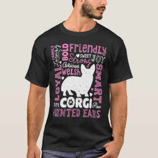 Corgi Typography Word Art Dog Tee
