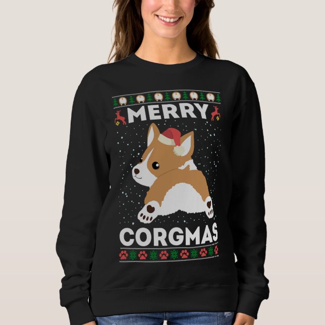Corgi Ugly Christmas Sweater Style Merry Corgmas S (Front)