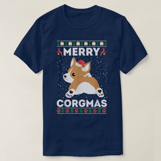 Corgi Ugly Christmas Sweater Style Merry Corgmas S (Design Front)