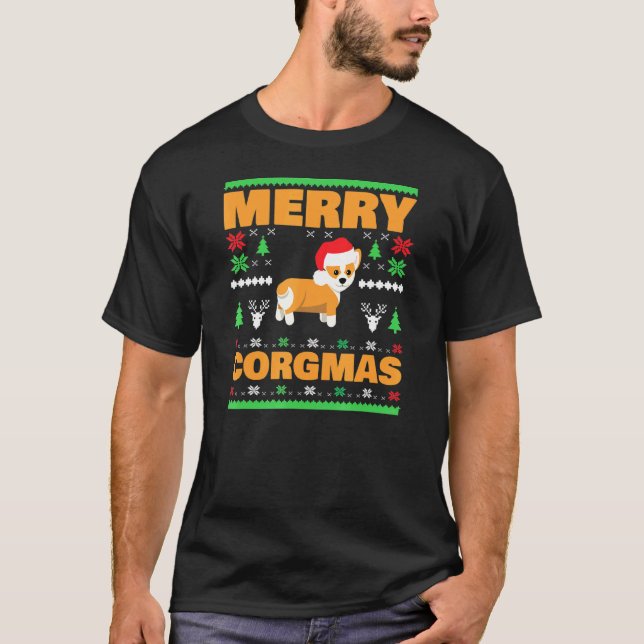 Corgi Ugly Christmas T-Shirt (Front)