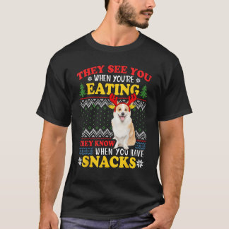 Corgi Ugly Christmas They See You're Eating Xmas C T-Shirt