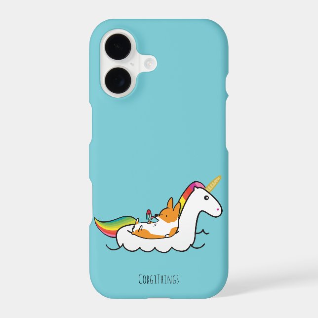 Corgi Unicorn Floatie Phone Case (Back)