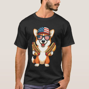 Corgi USA Hotdog 4th Of July Independence Day T-Shirt