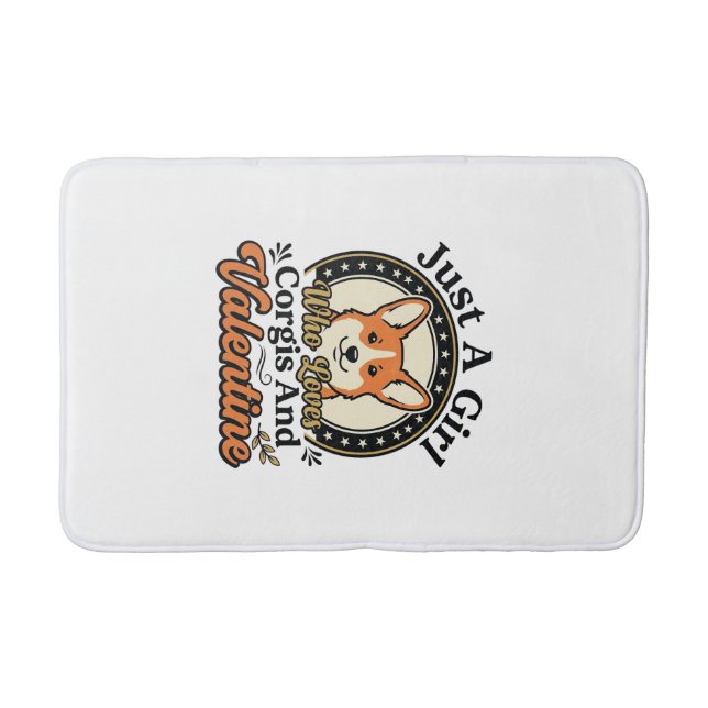 Corgi Valentine Design for Dog Lovers_1 Bath Mat (Front)