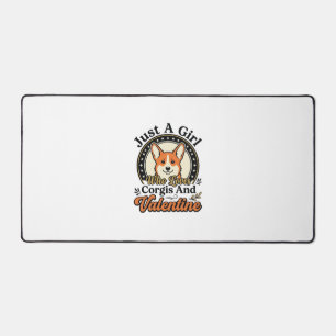 Corgi Valentine Design for Dog Lovers_1 Desk Mat