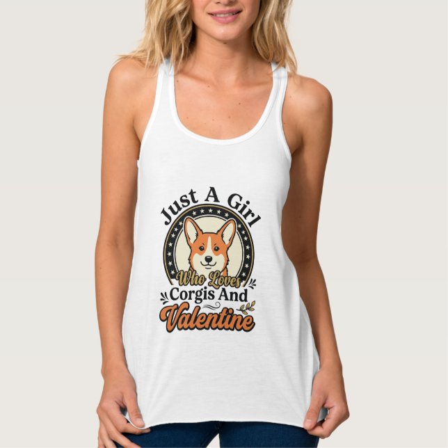 Corgi Valentine Design for Dog Lovers_1 Singlet (Front)
