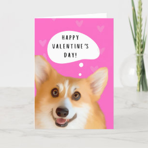 Corgi Valentine's Day Card Pink