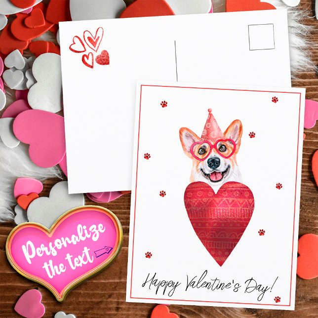 Corgi Valentine's Day Gift Dog Postcard (Creator Uploaded)