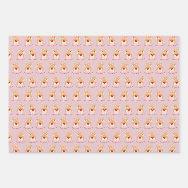 Corgi - Valentine's Dog Wrapping Paper (Front)
