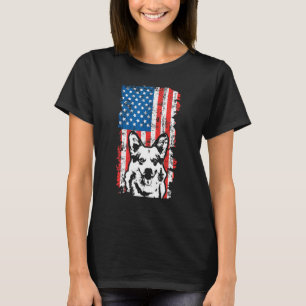 Corgi Vintage American Flag July 4th T-Shirt